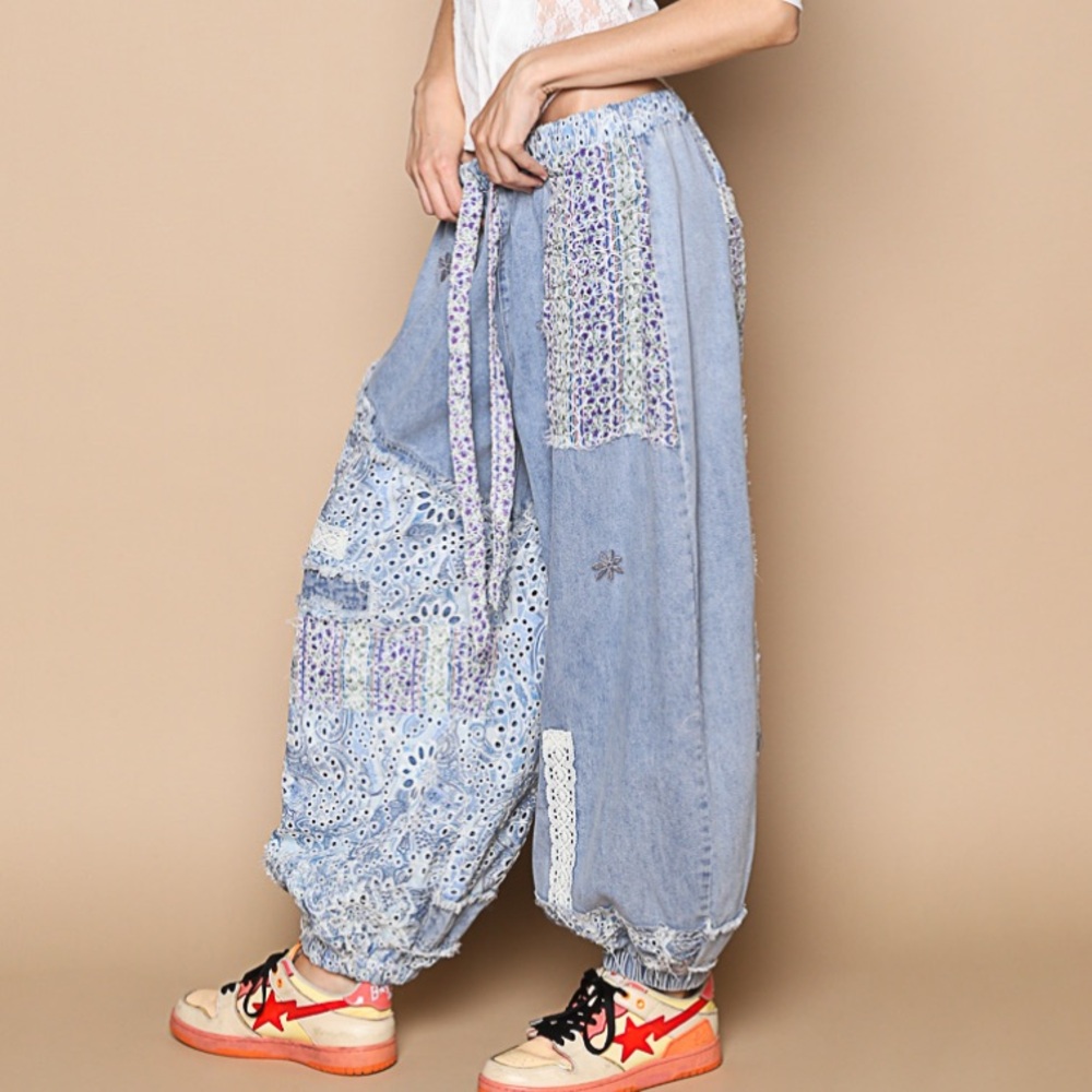 Pol Blue Patchwork Pants - image 3